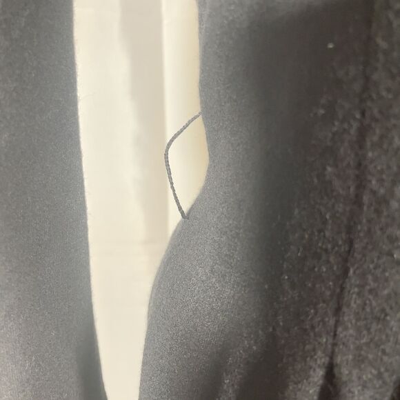 Vintage Marion McCoy Black Wool Dress Fitted Classic Knee Length Step In Zip 12 - Picture 8 of 8